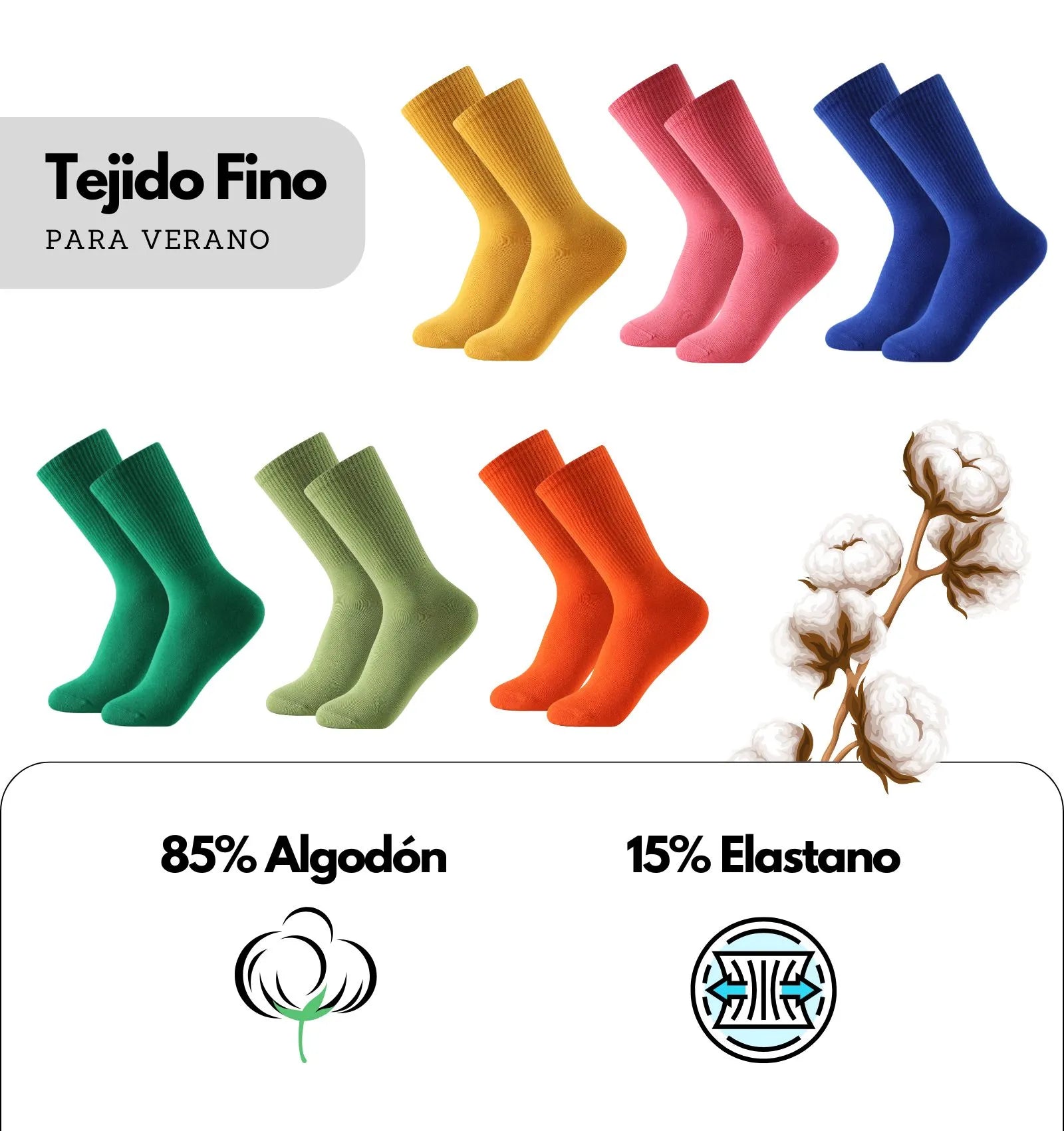 Calcetines media caña con colores llamativos