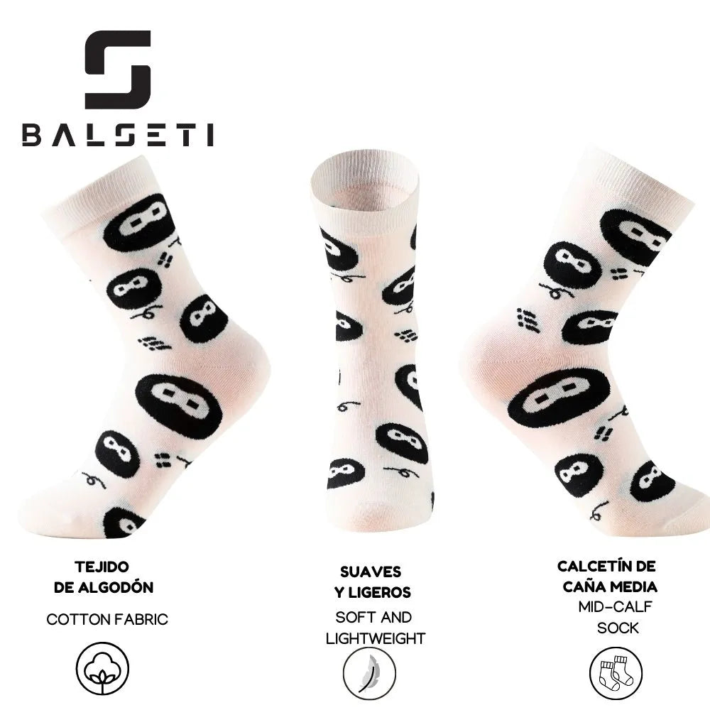 Calcetines media caña con animalitos y lunares
