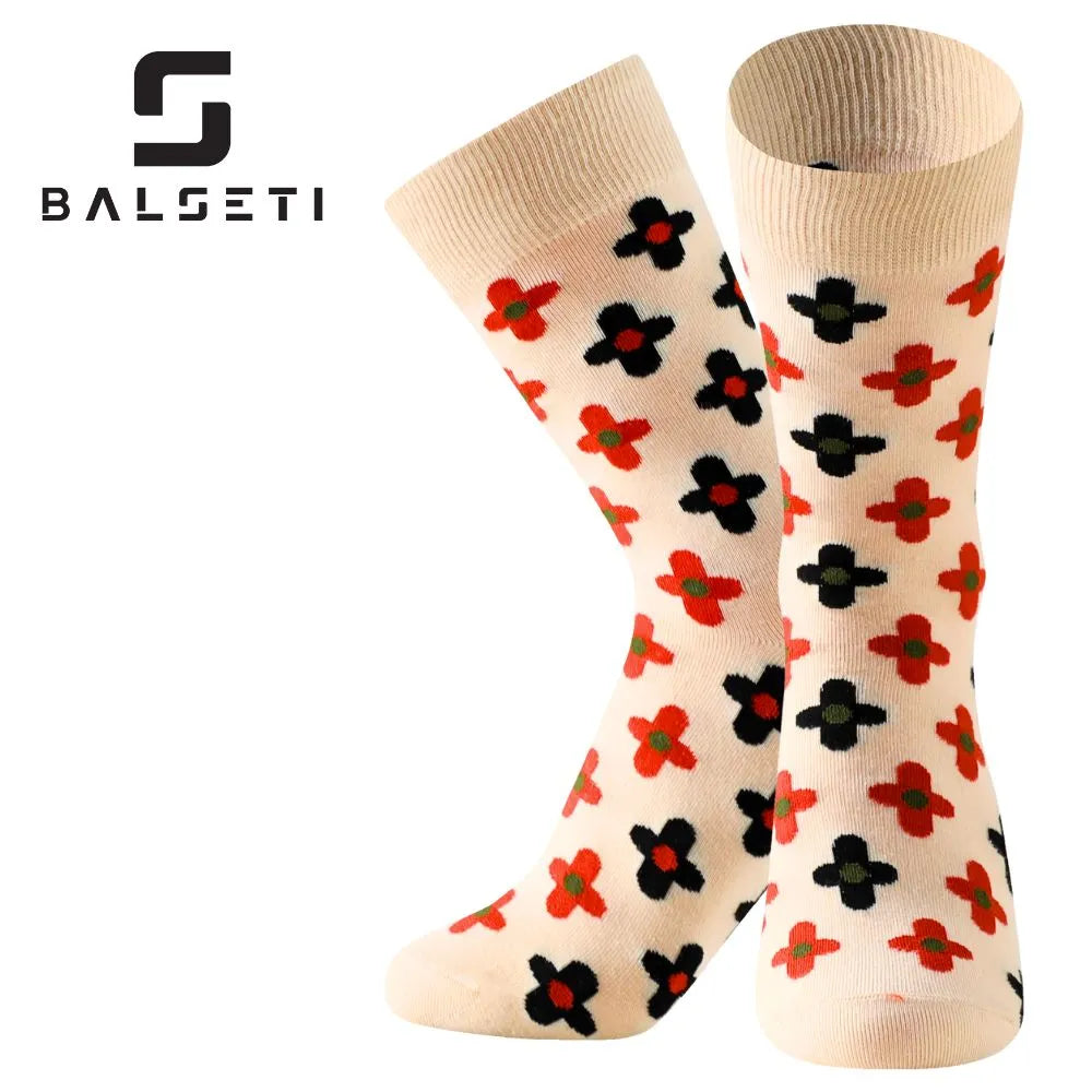 Calcetines media caña con diseño original de flores y figuras