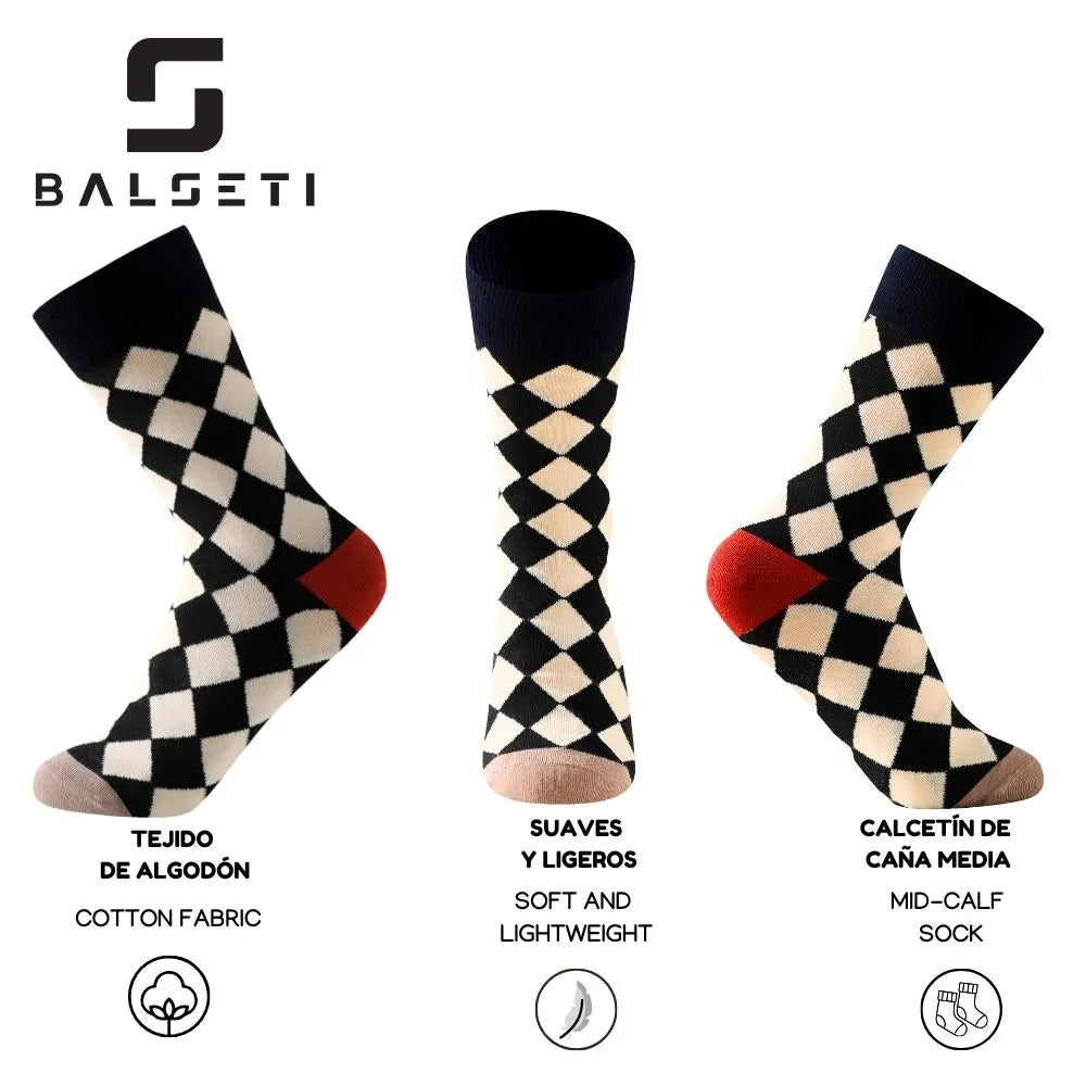 Calcetines media caña con diseño original de flores y figuras