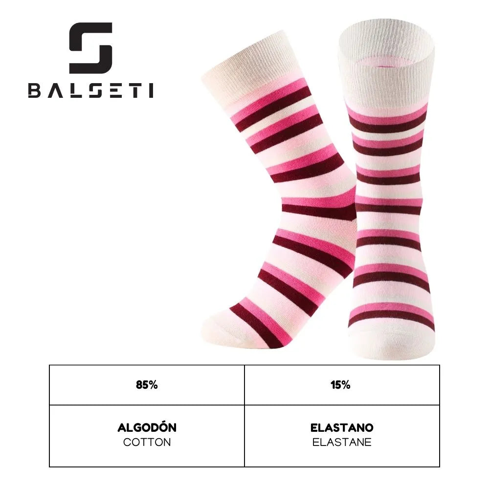 Calcetines media caña a rayas coloridos