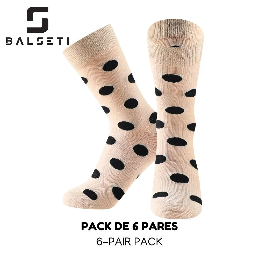Calcetines media caña originales de lunares y rayas