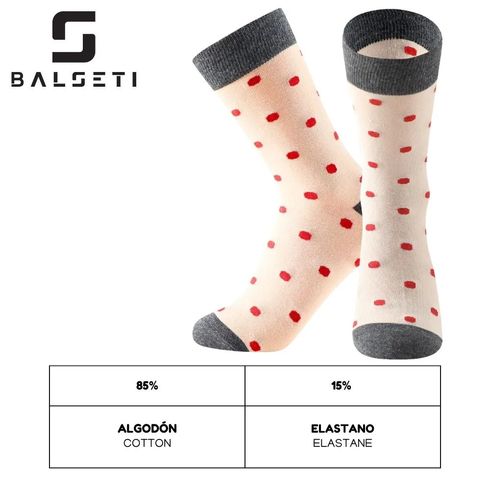 Calcetines media caña originales de lunares y rayas