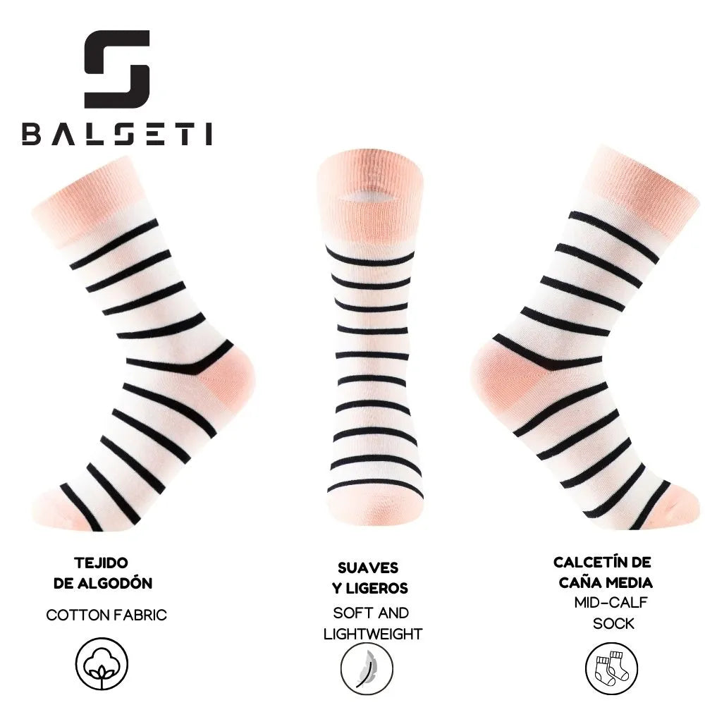 Calcetines media caña originales de lunares y rayas