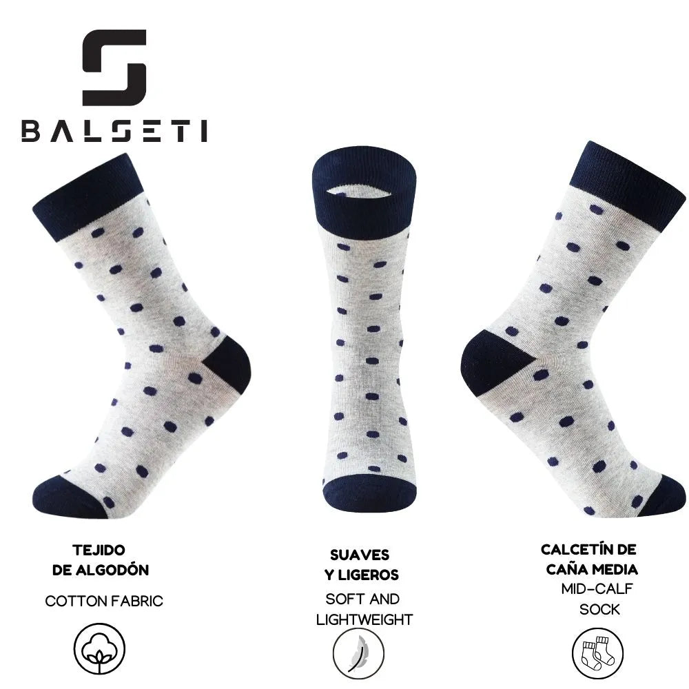 Calcetines media caña originales de lunares y rayas