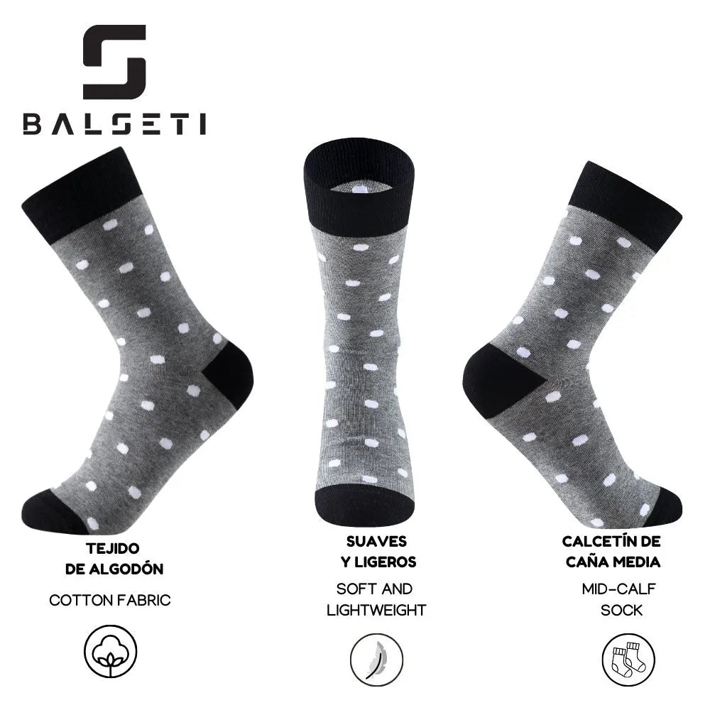 Calcetines media caña originales de lunares y rayas