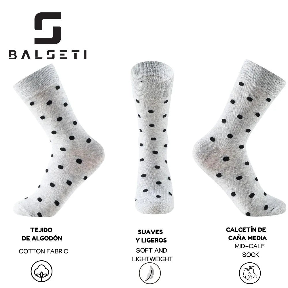 Calcetines media caña originales de lunares y rayas