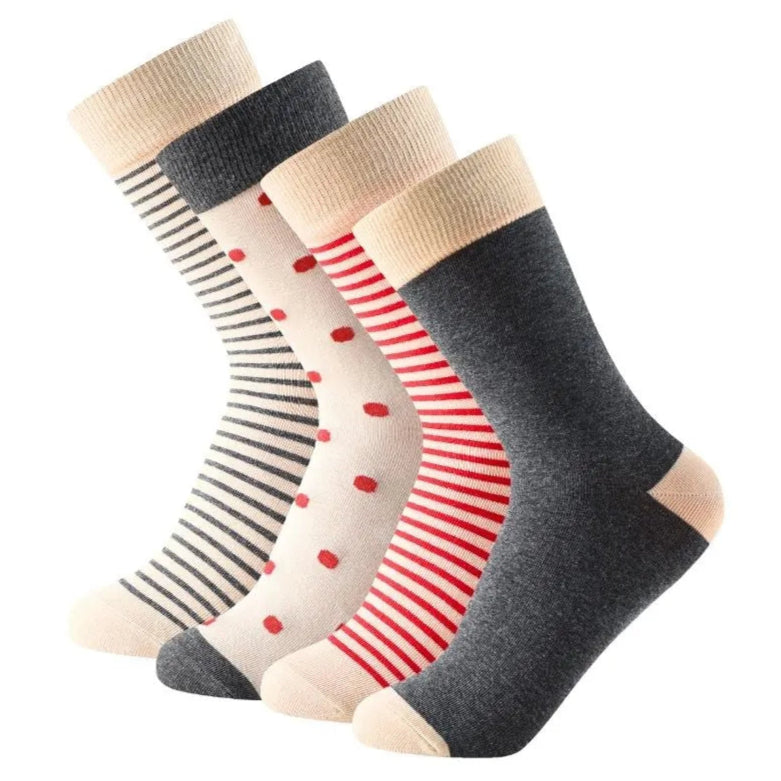 Calcetines media caña originales de lunares y rayas