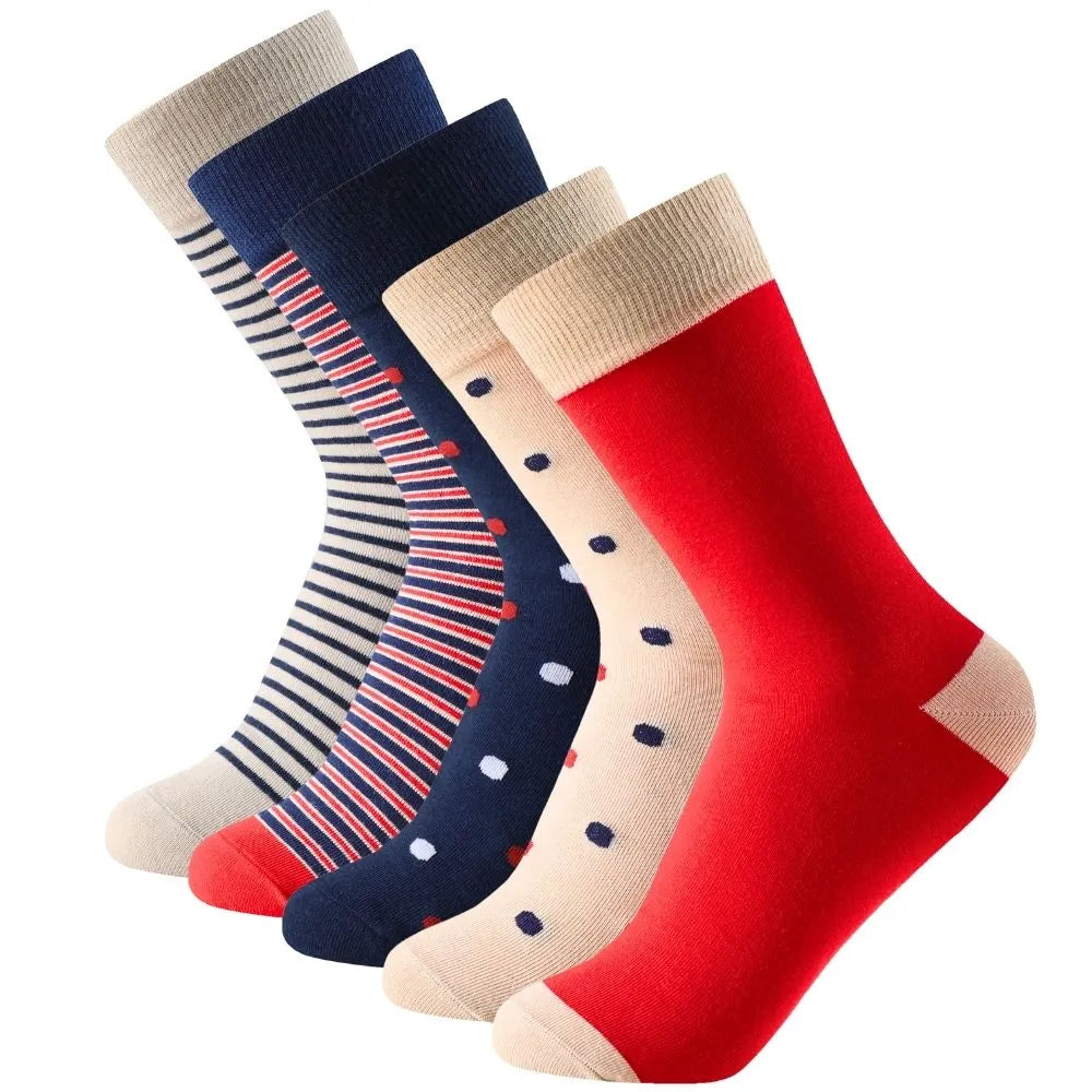 Calcetines media caña originales de lunares y rayas