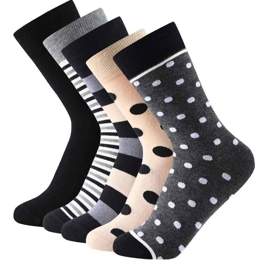 Calcetines media caña originales de lunares y rayas
