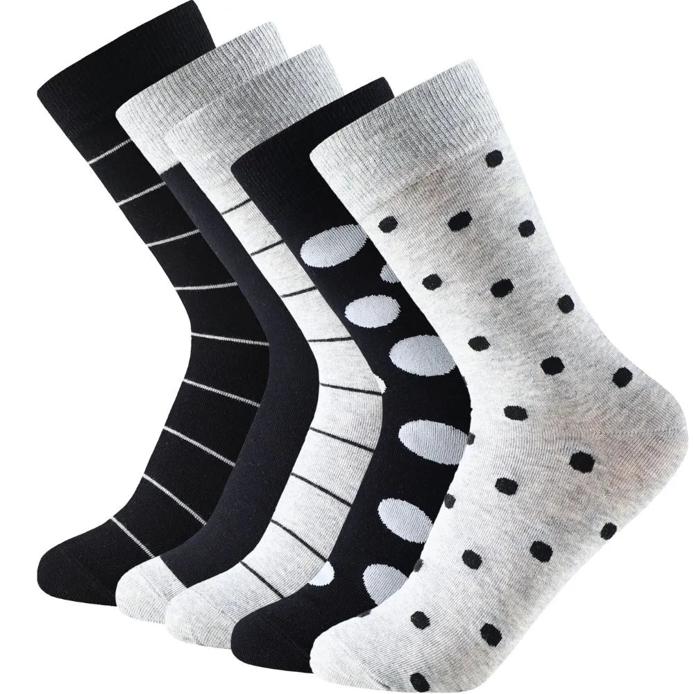 Calcetines media caña originales de lunares y rayas