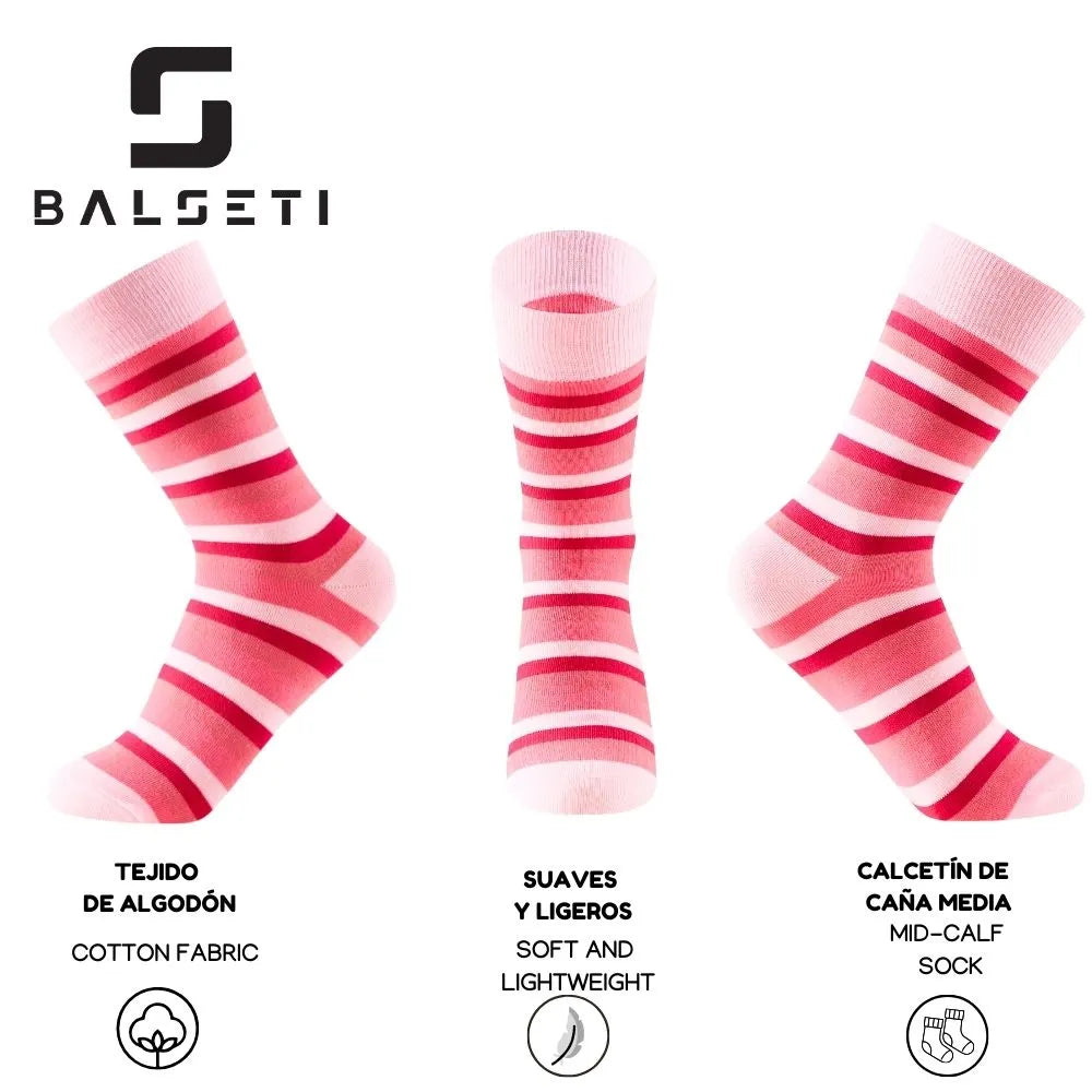 Calcetines media caña a rayas coloridos