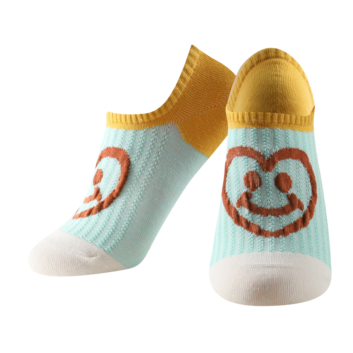 Calcetines estampados invisibles unisex modelo "Smile pinkis" talla única para las tallas de la 35 a la 41