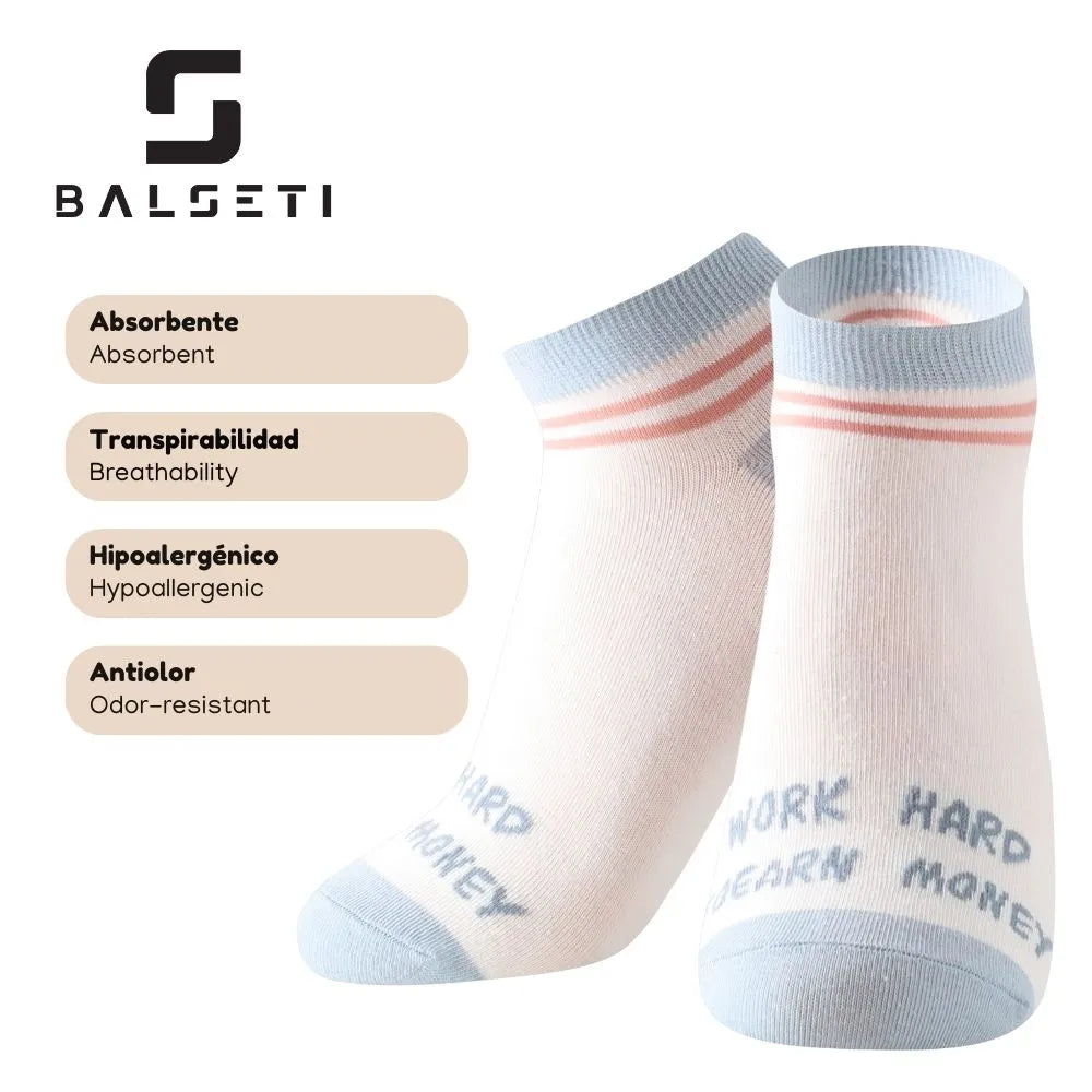 Calcetines tobilleros con dibujos variados en azul