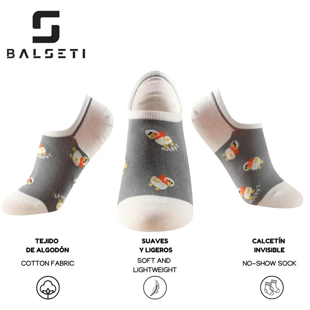 Calcetines tobilleros de animales sobre varios colores