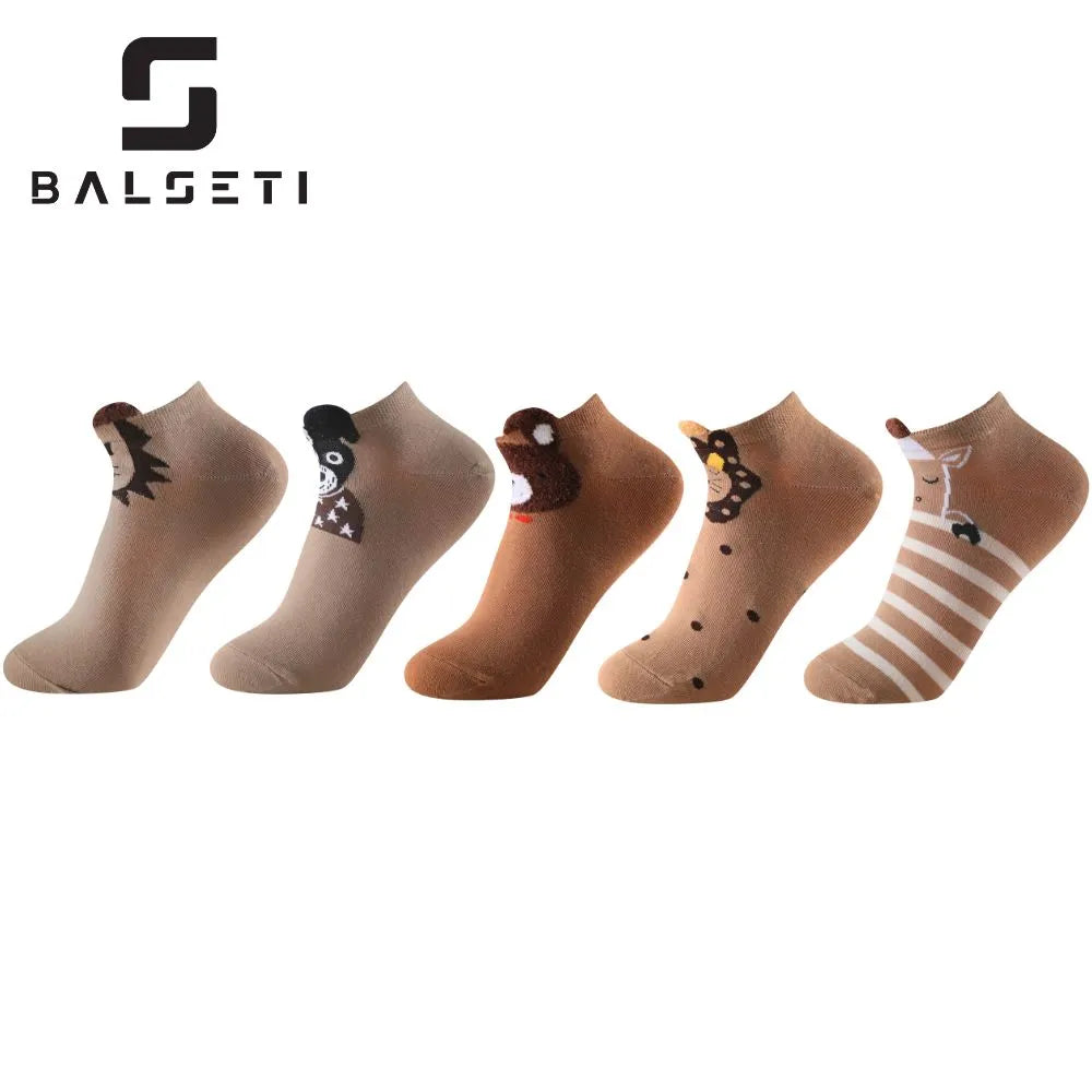 Calcetines tobilleros con dibujos de animales y orejitas