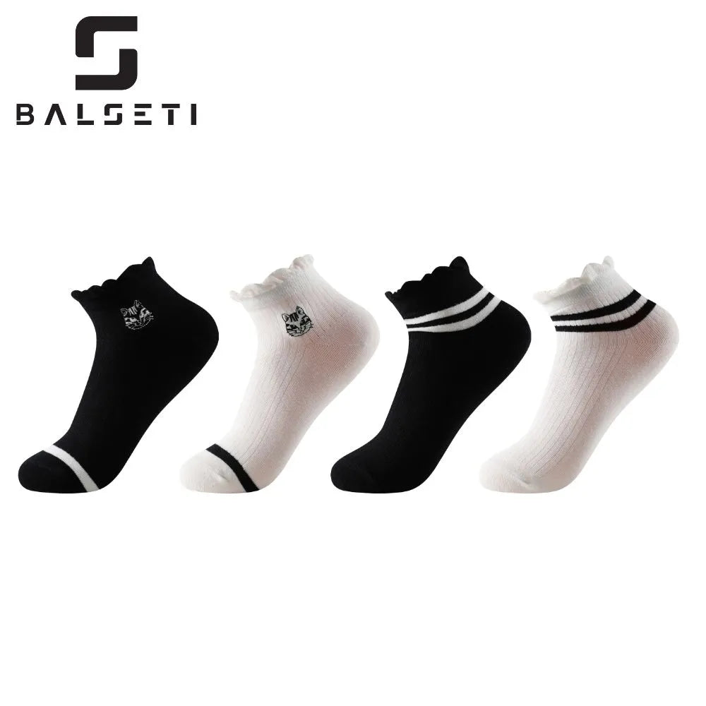 Calcetines tobilleros a rayas con estampado divertido