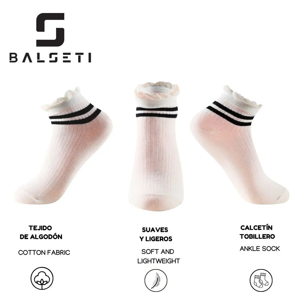 Calcetines tobilleros a rayas con estampado divertido