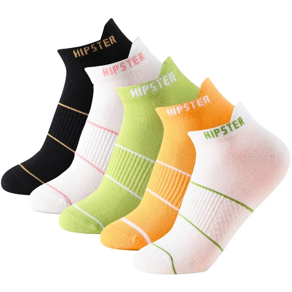 Calcetines tobilleros multicolor con rayas