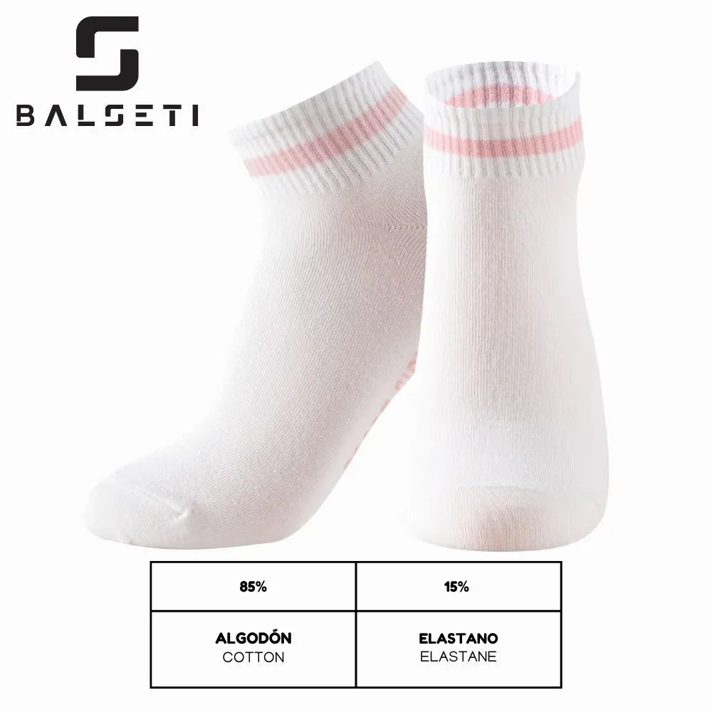 Calcetines tobilleros con rayas y estampado de conejitos