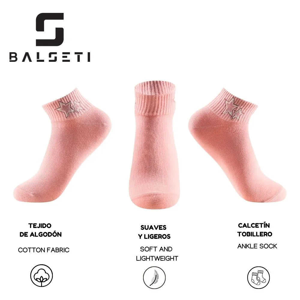 Calcetines tobilleros con estampados divertidos en rosa