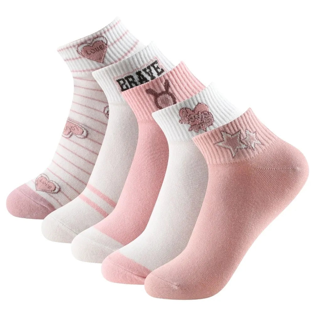 Calcetines tobilleros con estampados divertidos en rosa