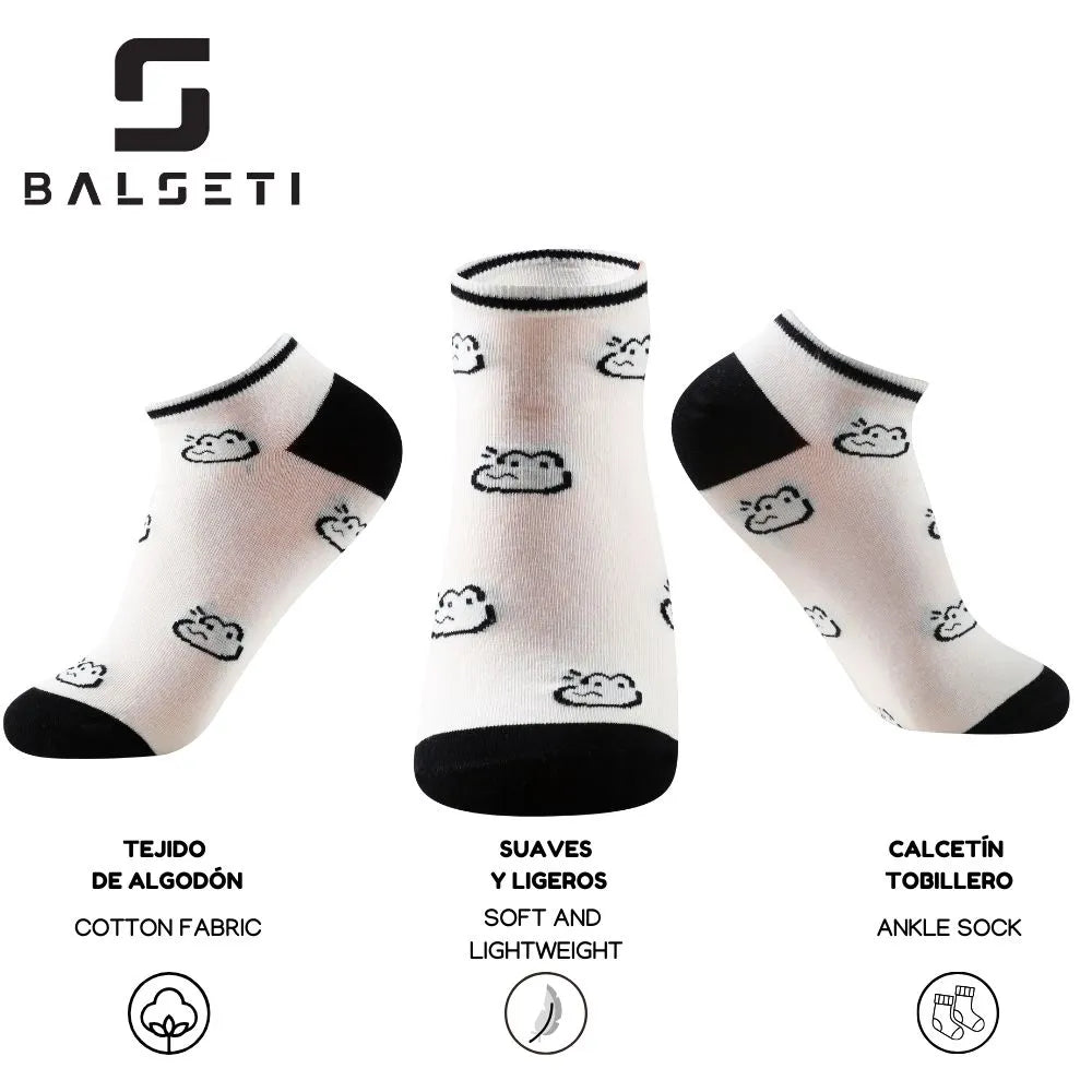 Calcetines tobilleros con estampados divertidos y rayas