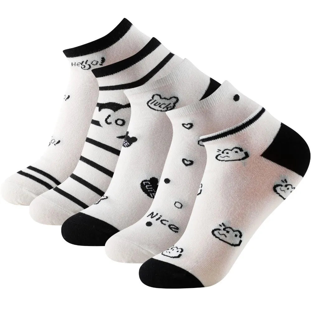 Calcetines tobilleros con estampados divertidos y rayas