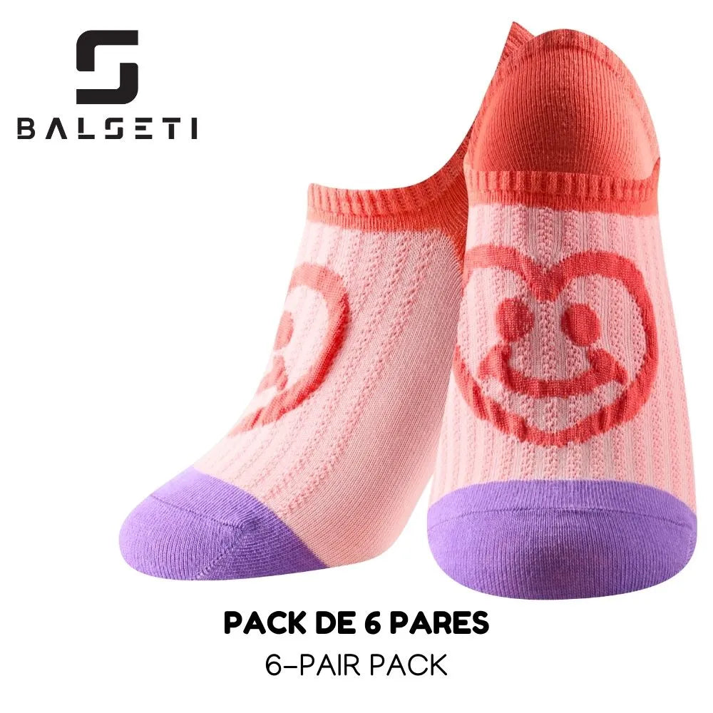 Calcetines tobilleros coloridos con carita sonriente