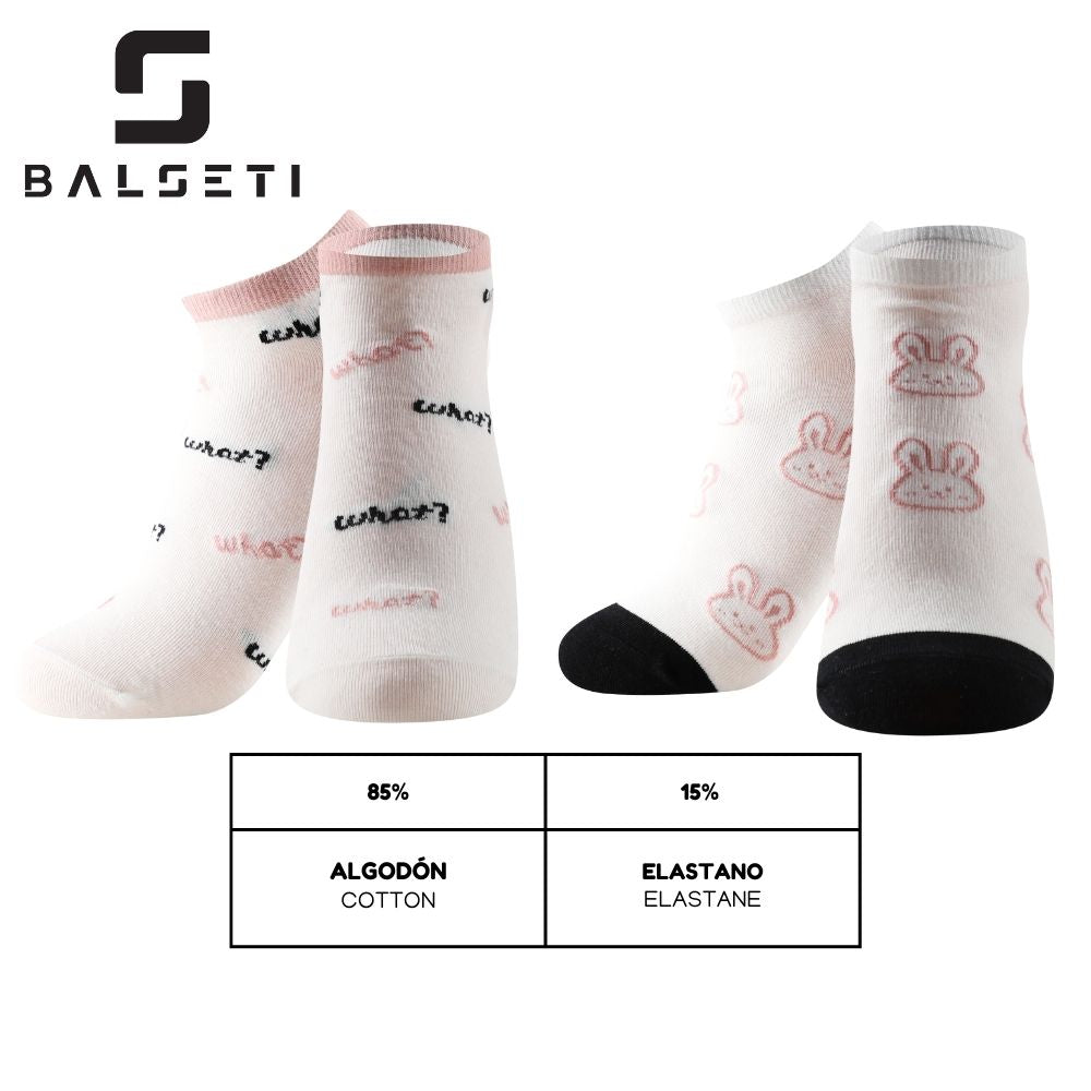 Calcetines tobilleros con dibujos de conejitos