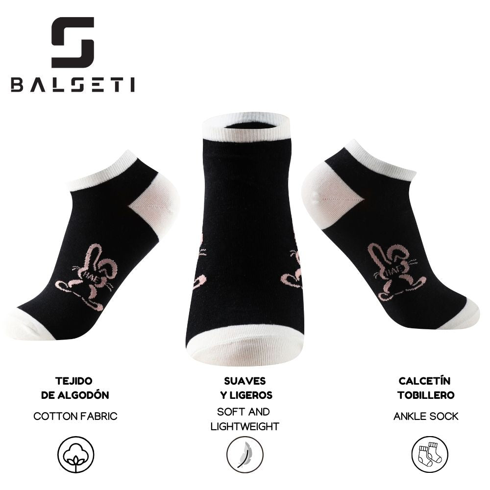 Calcetines tobilleros con dibujos de conejitos