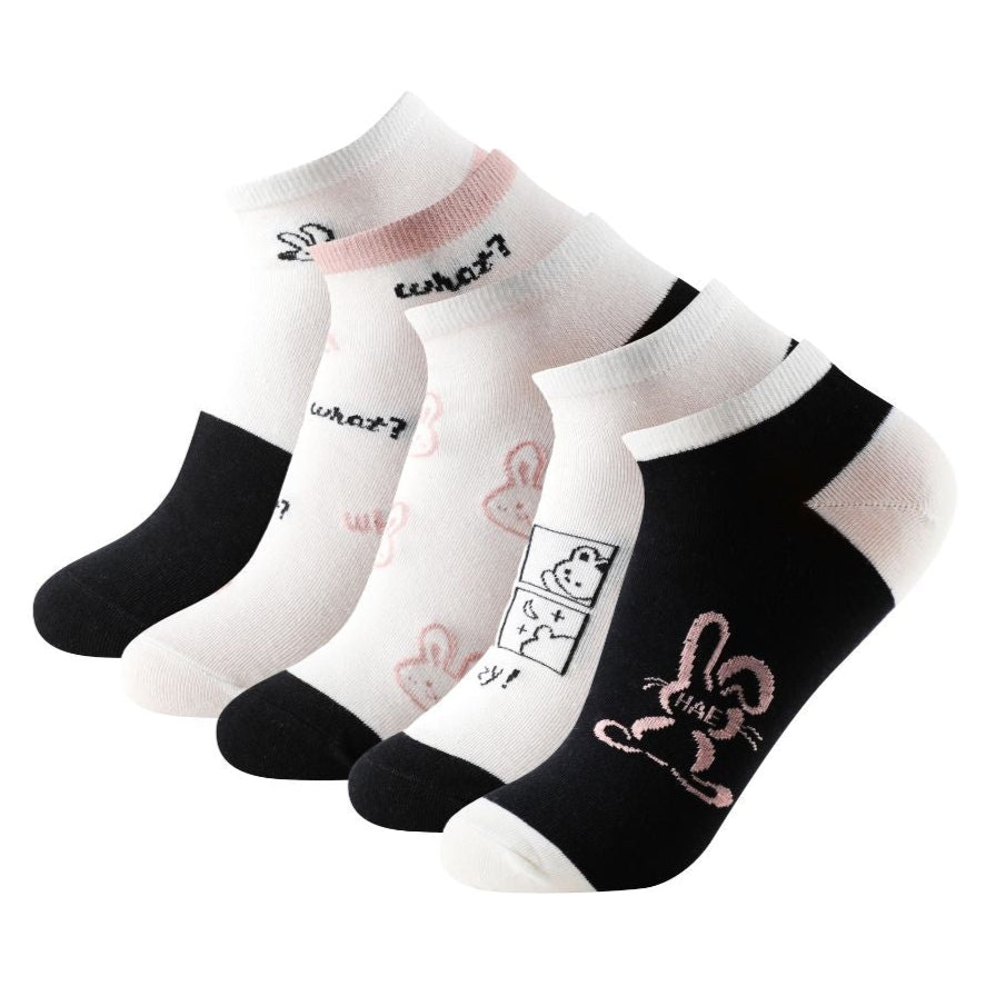 Calcetines tobilleros con dibujos de conejitos