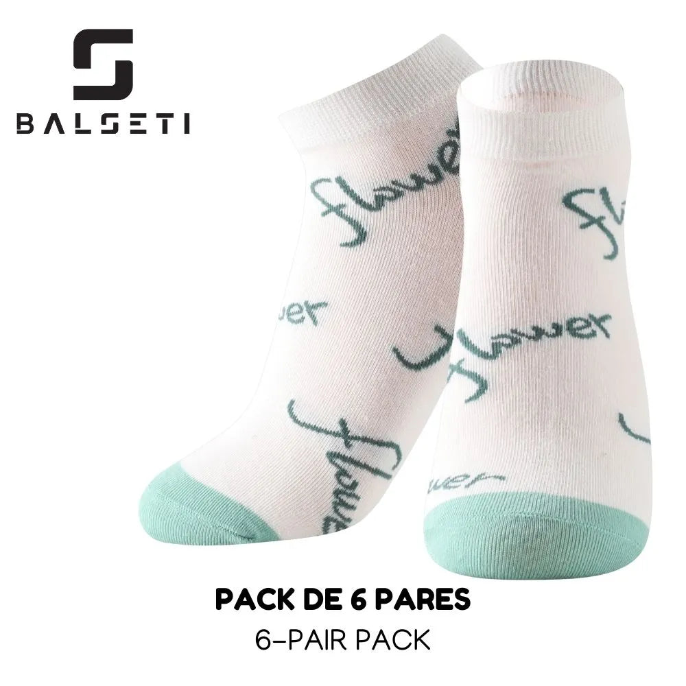 Calcetines tobilleros con estampados divertidos de flores y conejos