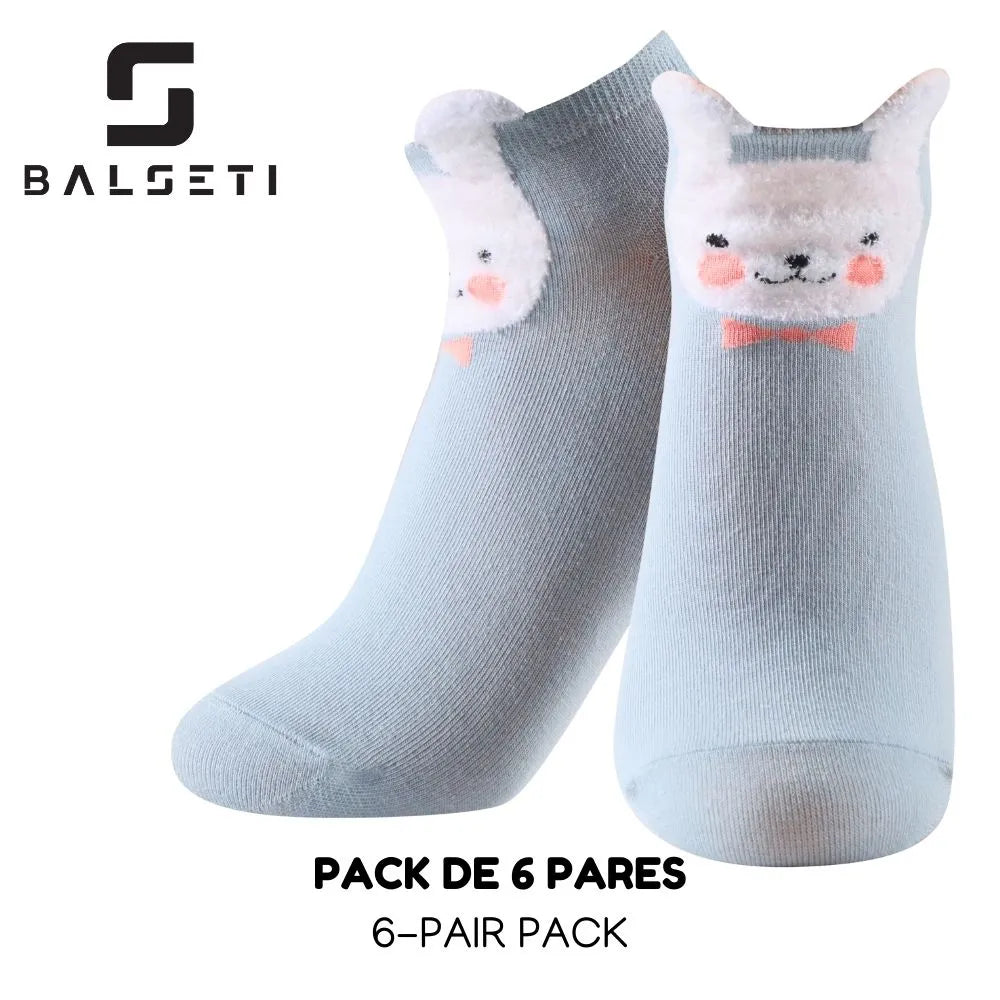 Calcetines tobilleros con estampado de gatitos con rayas y lunares