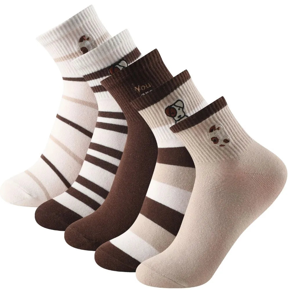 Calcetines tobilleros Mujer y Niña – Estampados color marrón