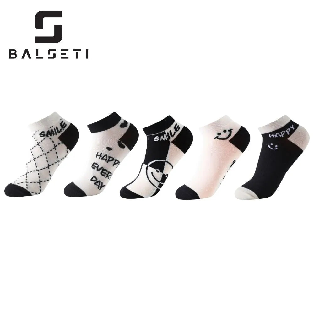Calcetines tobilleros "Happy" con caritas sonrientes