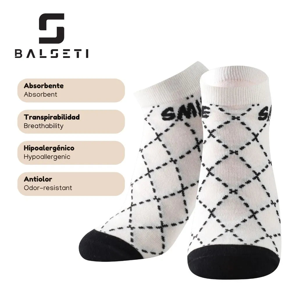 Calcetines tobilleros "Happy" con caritas sonrientes