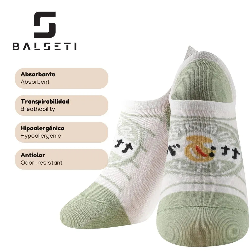 Calcetines tobilleros coloridos con dibujos divertidos