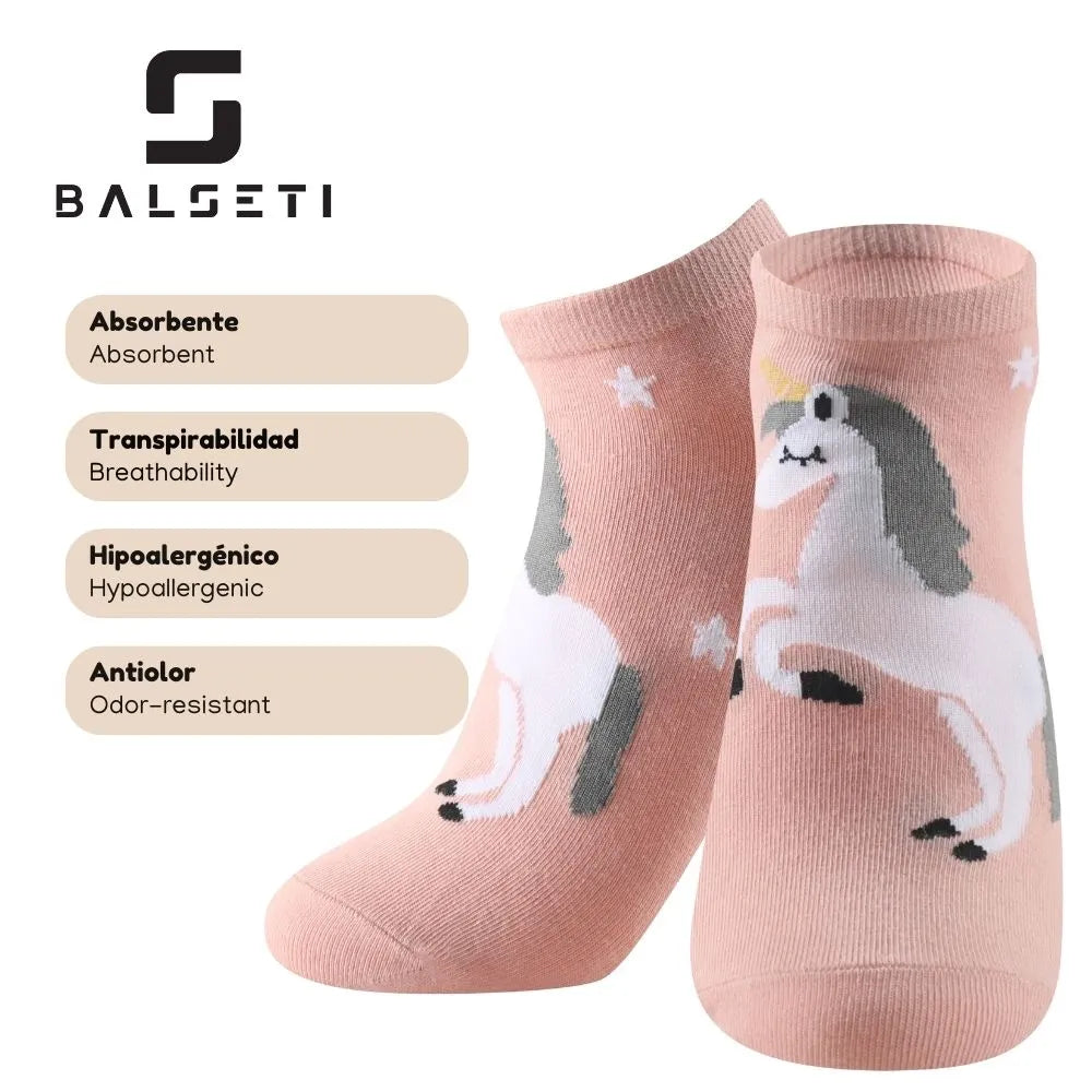 Calcetines tobilleros con animalitos, rayas y estrellas