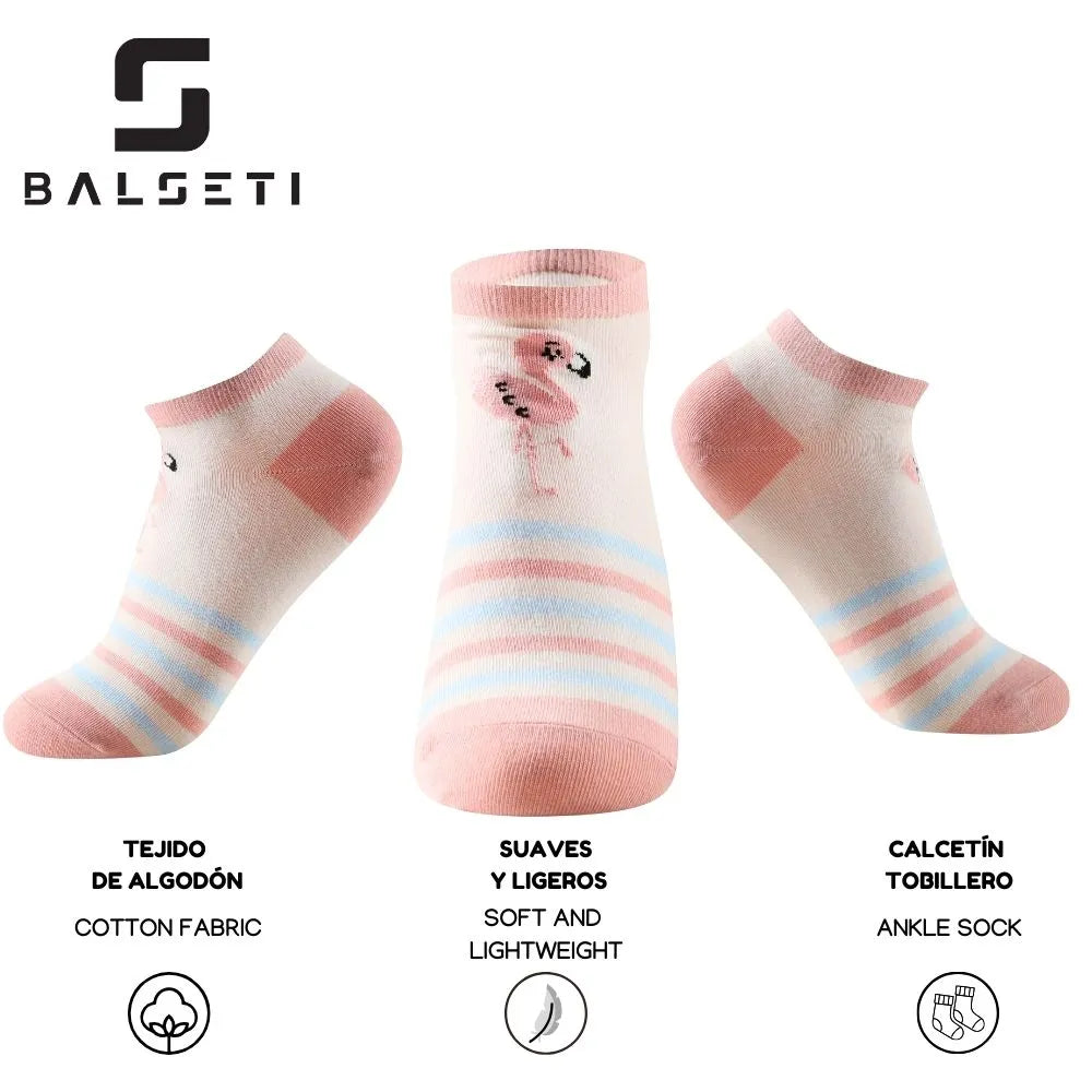 Calcetines tobilleros con estampado de flamencos