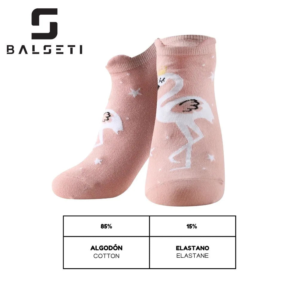 Calcetines tobilleros con estampado de flamencos