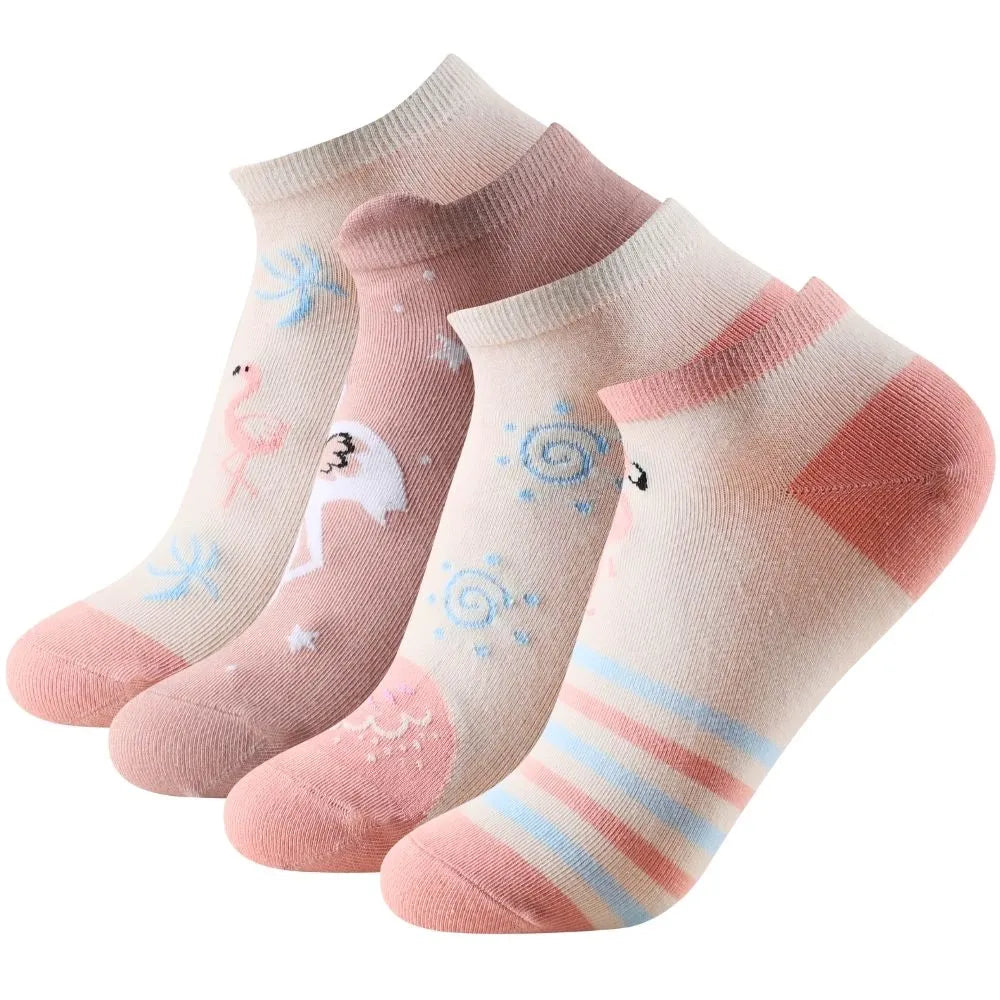 Calcetines tobilleros con estampado de flamencos