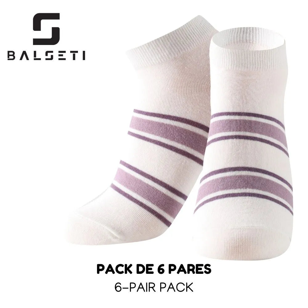 Calcetines tobilleros con dibujos de flores en lila y morado