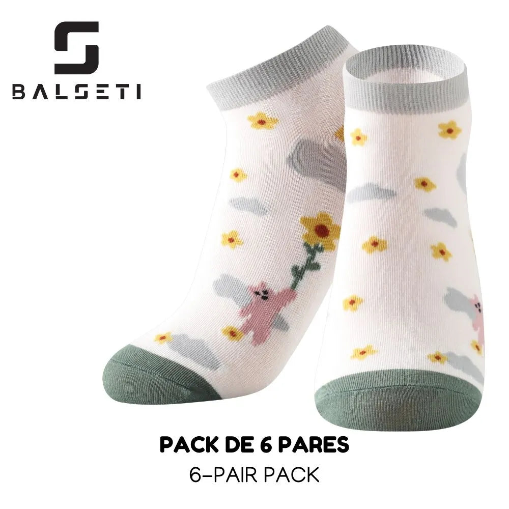Calcetines tobilleros con estampado de flores