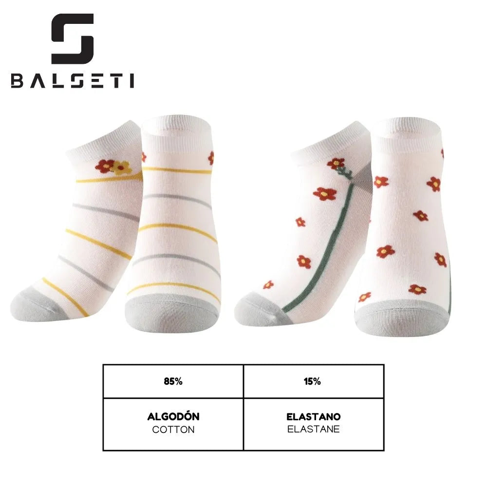Calcetines tobilleros con estampado de flores
