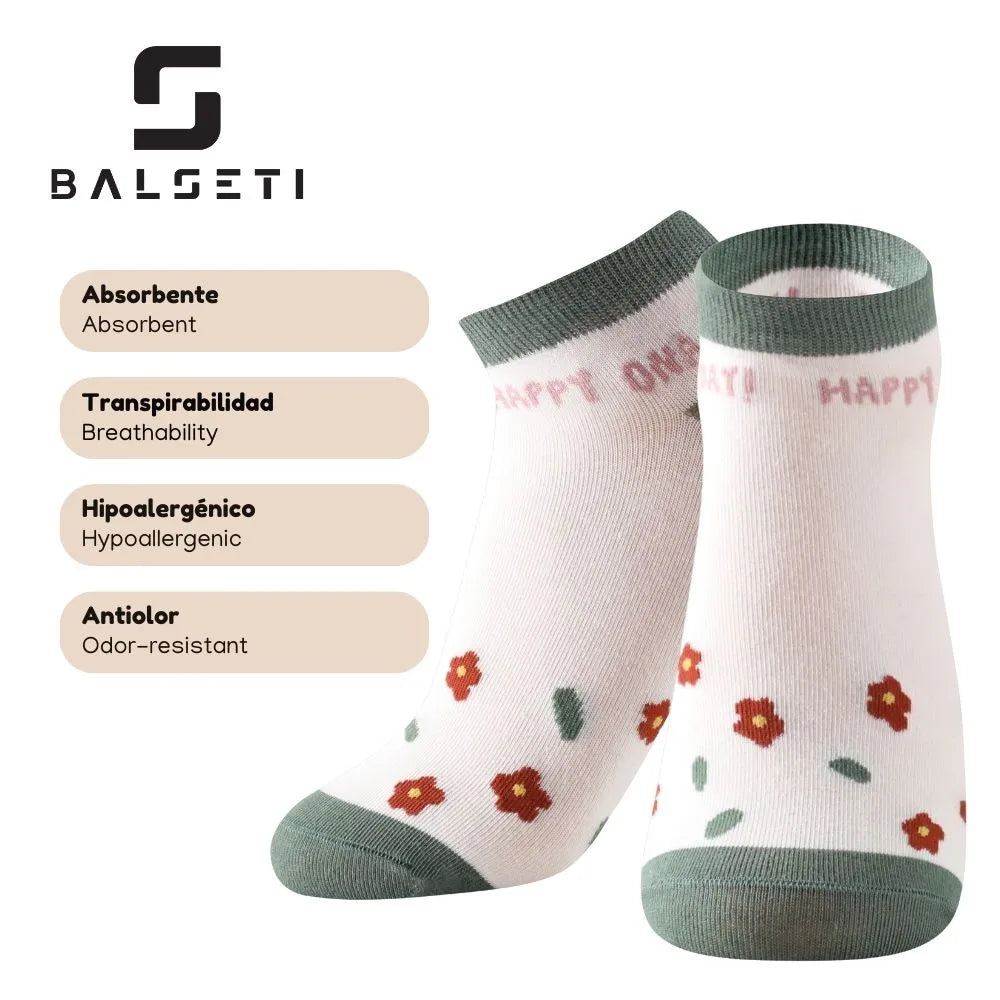 Calcetines tobilleros con estampado de flores