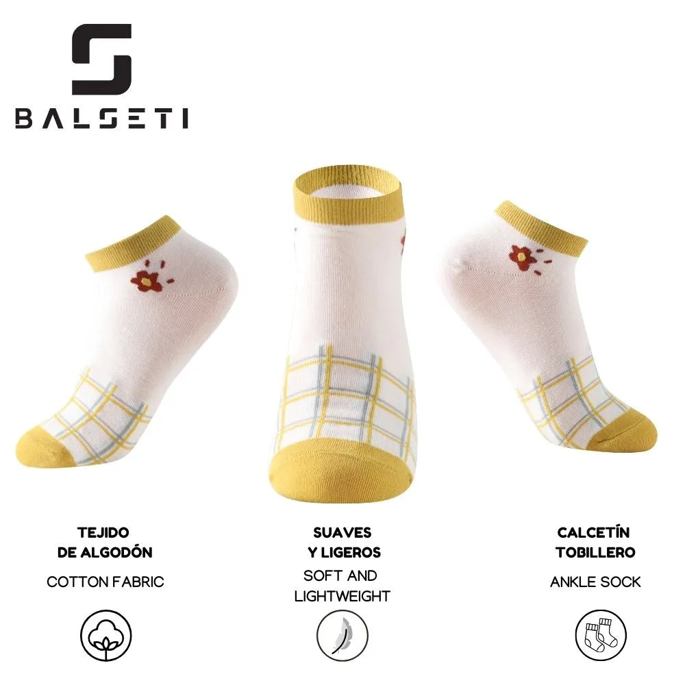 Calcetines tobilleros con estampado de flores