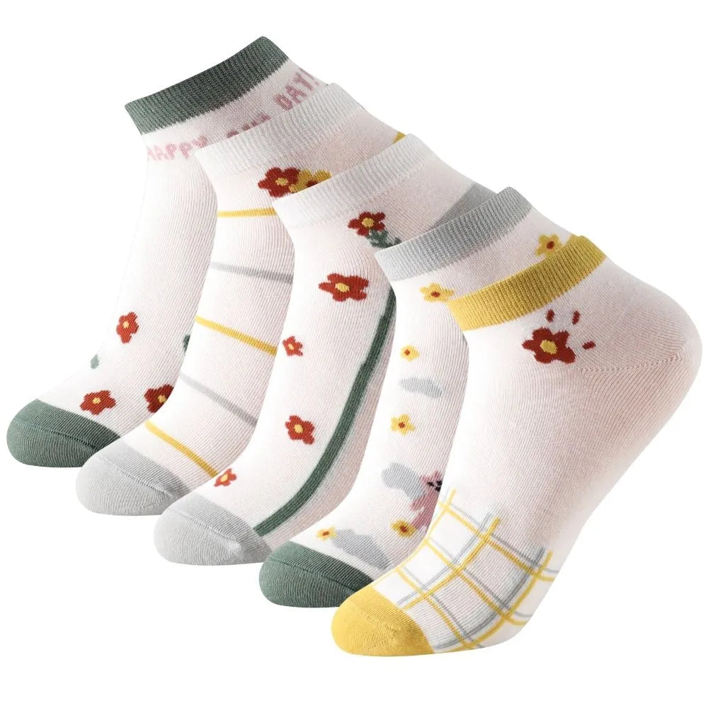 Calcetines tobilleros con estampado de flores