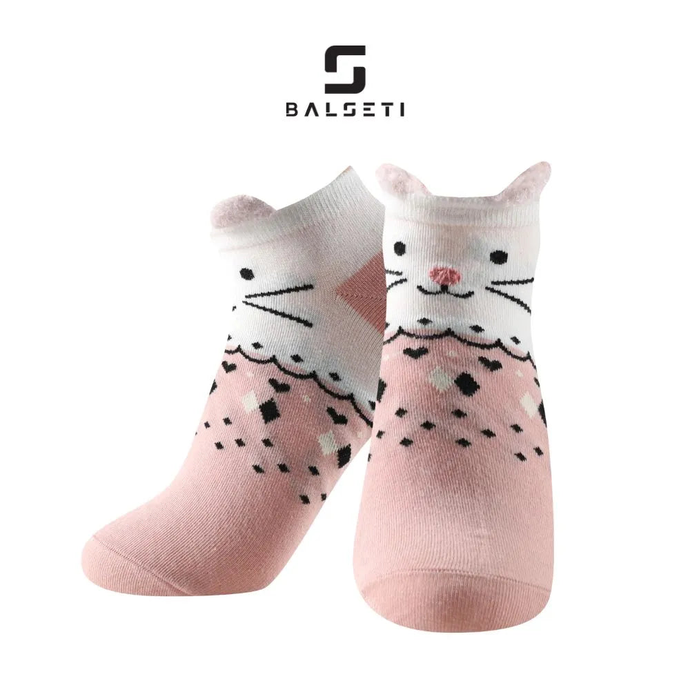 Calcetines tobilleros de gatito y ratón