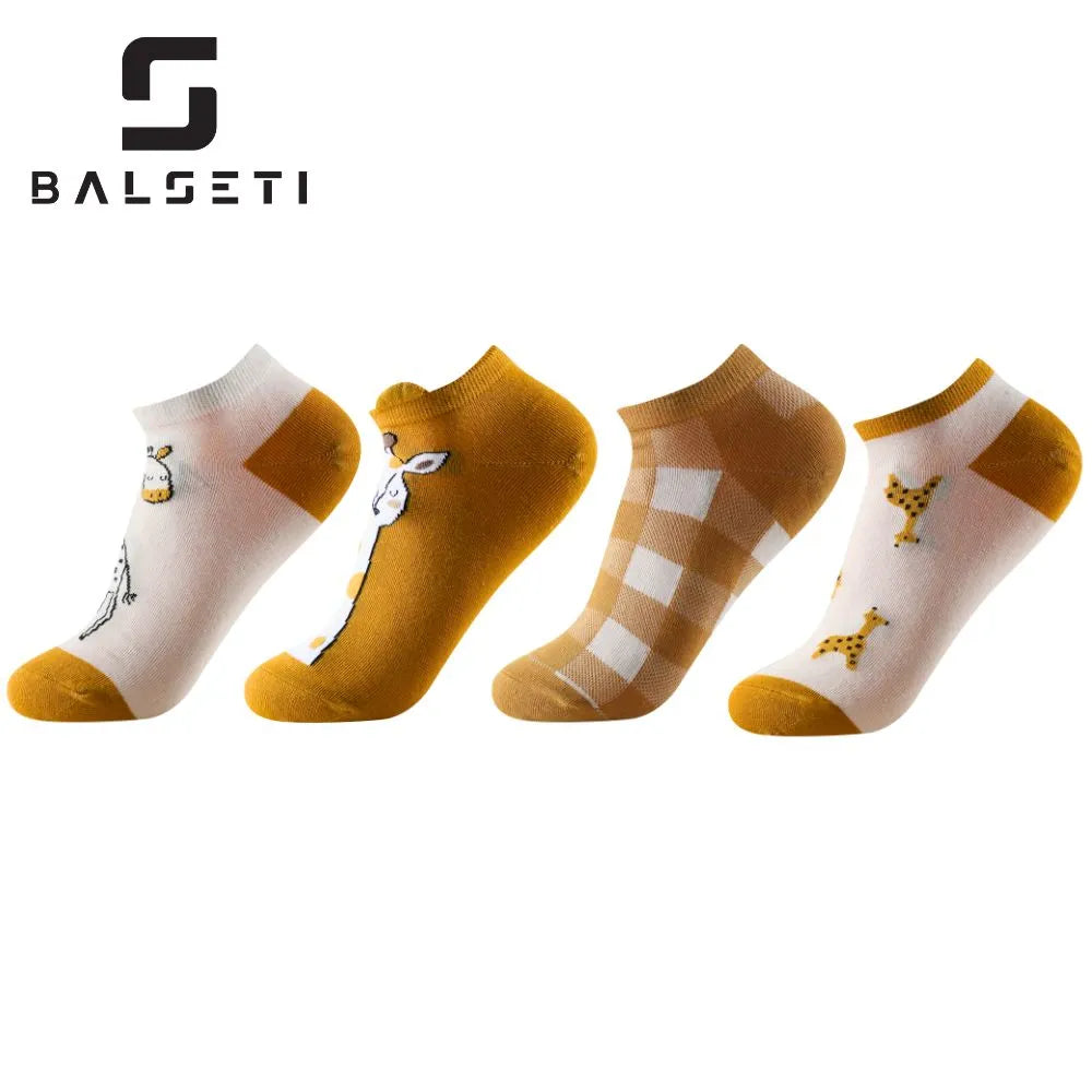 Calcetines tobilleros con estampado de jirafas